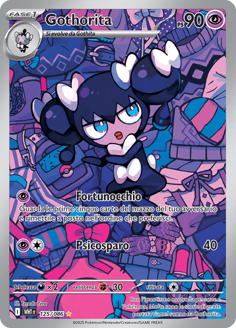 125-086 Gothorita Illustrazione Rara WHT Fuoco Bianco ITA NM