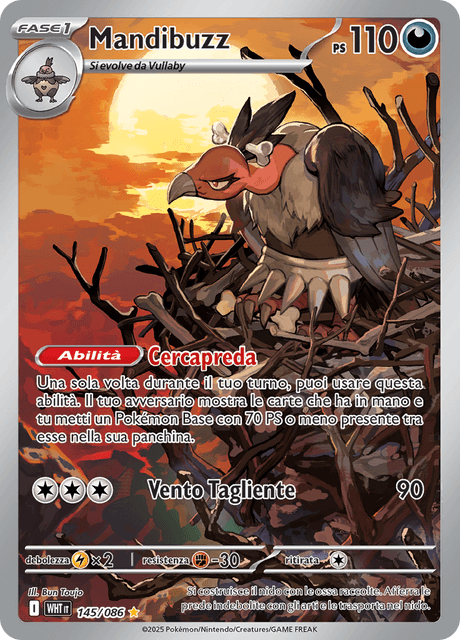 145-086 Mandibuzz Illustrazione Rara WHT Fuoco Bianco ITA NM