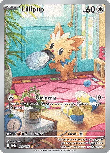 154-086 Lillipup Illustrazione Rara WHT Fuoco Bianco ITA NM