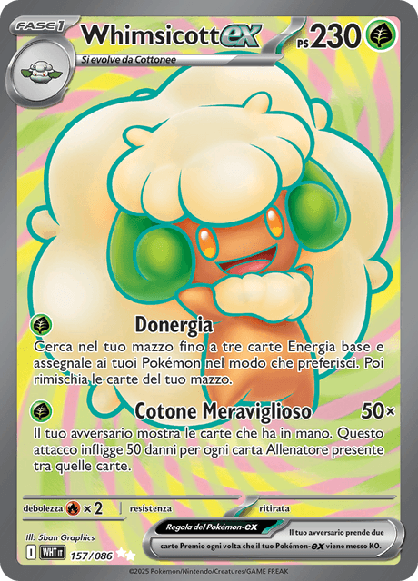 157-086 Whimsicott ex Full Art WHT Fuoco Bianco ITA NM