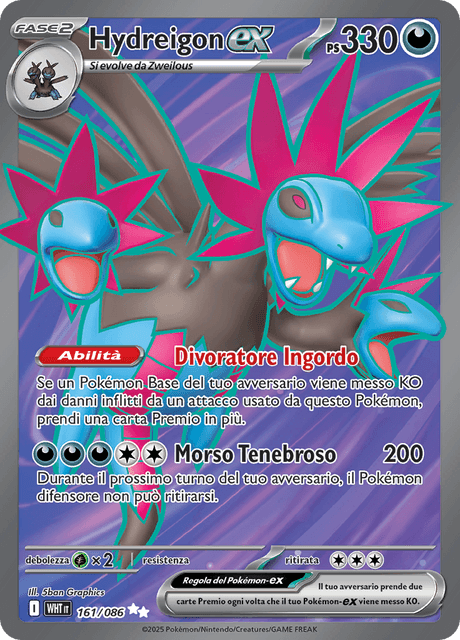 161-086 Hydreigon ex Full Art WHT Fuoco Bianco ITA NM