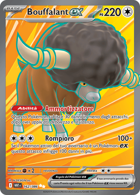 162-086 Bouffalant ex Full Art WHT Fuoco Bianco ITA NM