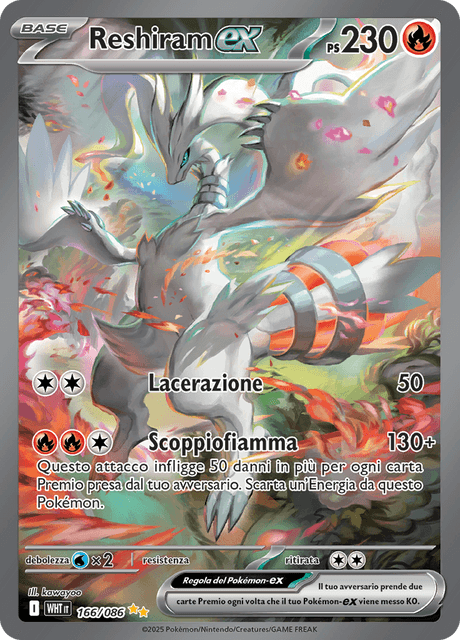 166-086 Reshiram ex Alternative Art WHT Fuoco Bianco ITA NM
