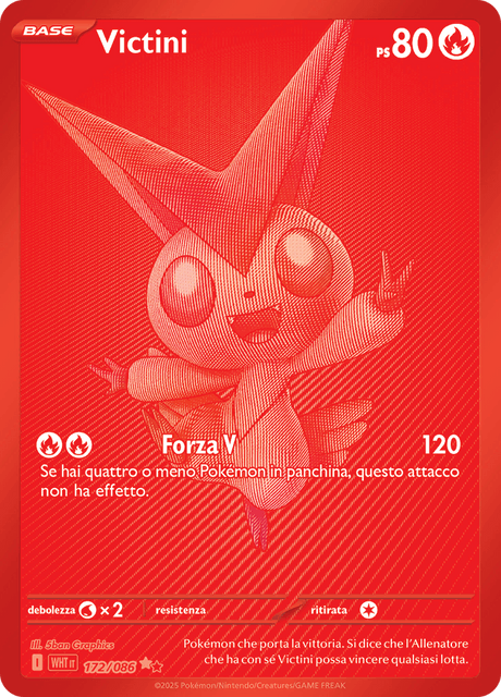 172-086 Victini Nero Bianco Rara WHT Fuoco Bianco ITA NM