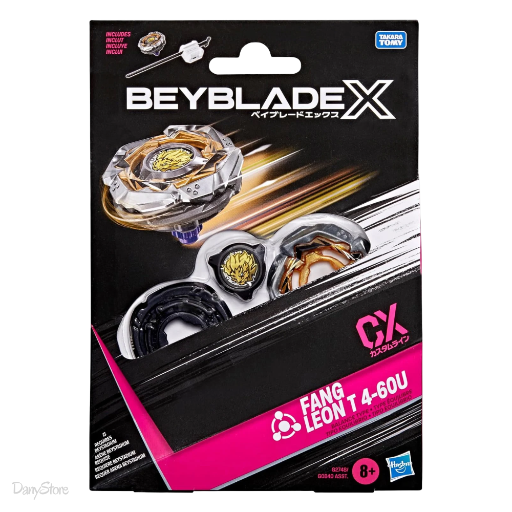 Confezione frontale Beyblade X Fang Leon T 4-60U Starter Pack Hasbro