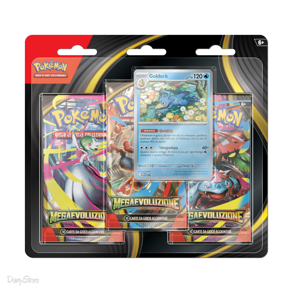 Pokémon Megaevoluzione Blister 3 Buste Golduck - ITA