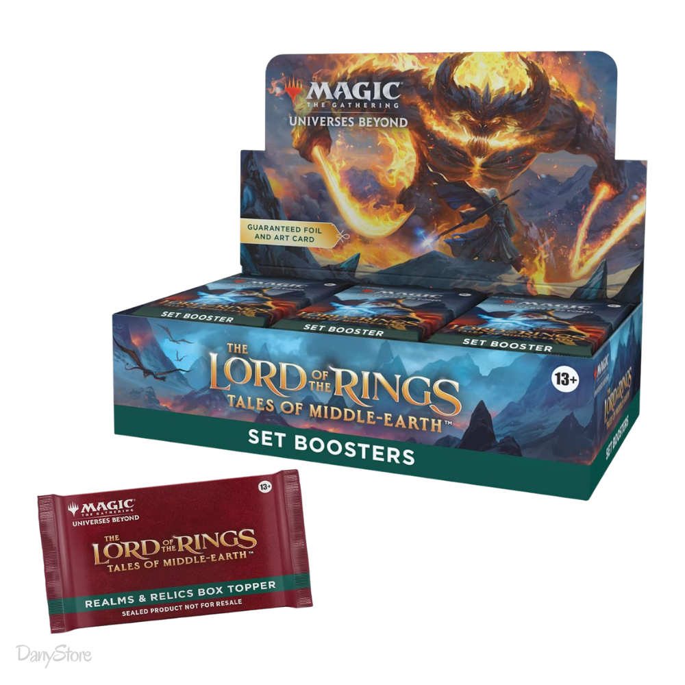Box sigillato da 30 buste dell'espansione di Magic The Gathering Il Signore degli Anelli: Racconti della Terra di Mezzo in lingua inglese.