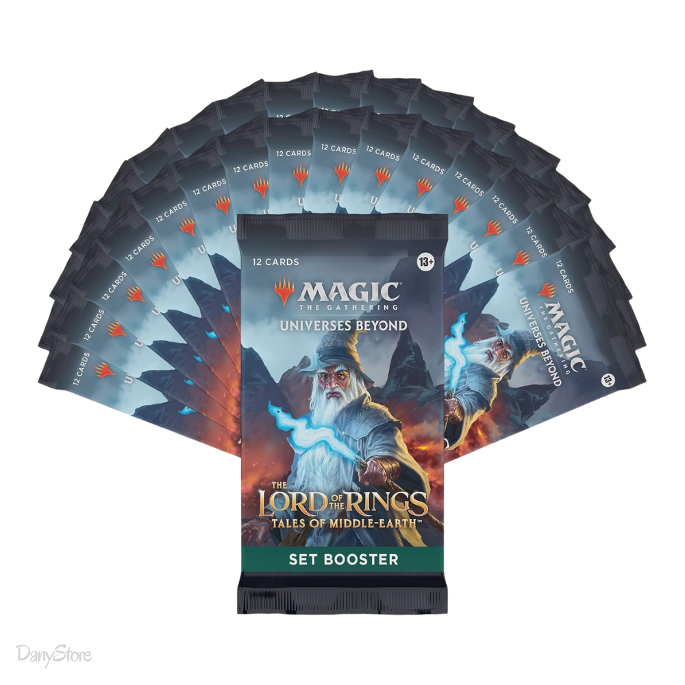 Box sigillato da 30 buste dell'espansione di Magic The Gathering Il Signore degli Anelli: Racconti della Terra di Mezzo in lingua inglese.