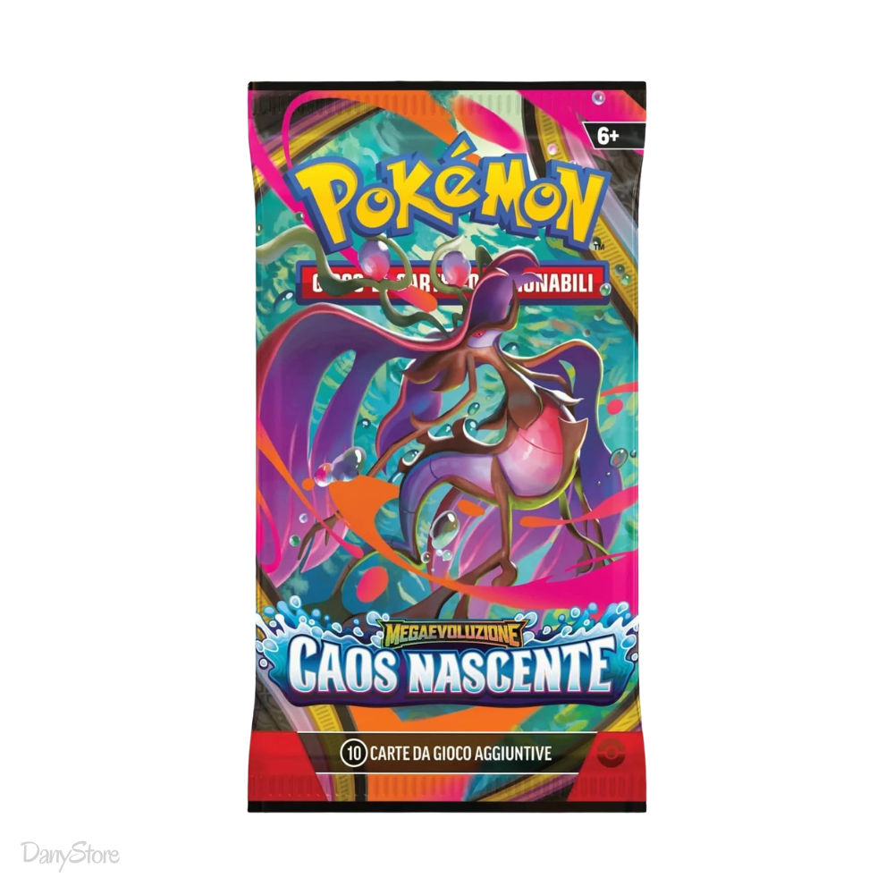 Box display sigillato da 36 buste dell'espansione Pokémon Caos Nascente in lingua italiana.