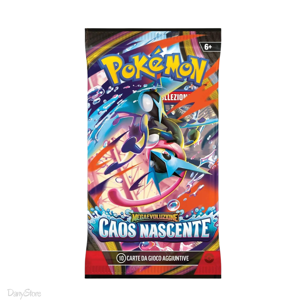 Box display sigillato da 36 buste dell'espansione Pokémon Caos Nascente in lingua italiana.