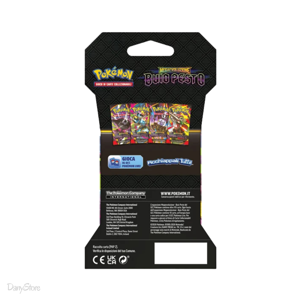 Pokémon Megaevoluzione - Buio Pesto Busta Paper Sleeve 10 Carte ITA (Artwork Casuale)
