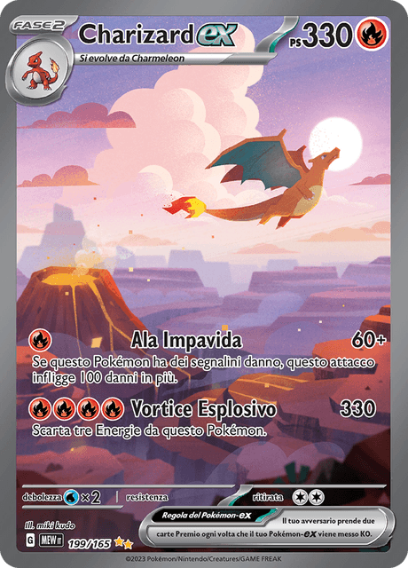199-165 Charizard ex Alternative Art MEW 151 ITA NM