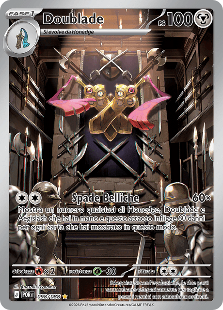 098-088 Doublade Illustrazione Rara POR Equilibrio Perfetto ITA NM