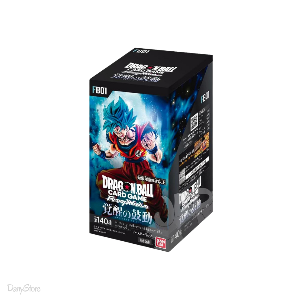 Display Box sigillato Dragon Ball Fusion World Awakened Pulse FB-01 versione giapponese con 24 bustine d'espansione e illustrazione di Goku