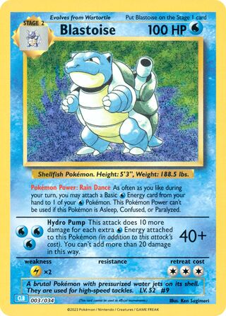 003-034 Blastoise Holo CLB Classic Collection: Blastoise & Suicune ex Deck ENG NM