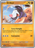 Drilbur 046/084 Buio Pesto, carta Pokémon italiana. Scansione di riferimento per la Reverse.