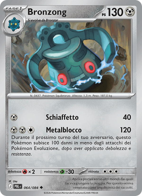 Bronzong 064/084 Buio Pesto, carta Pokémon italiana. Scansione di riferimento per la Reverse.