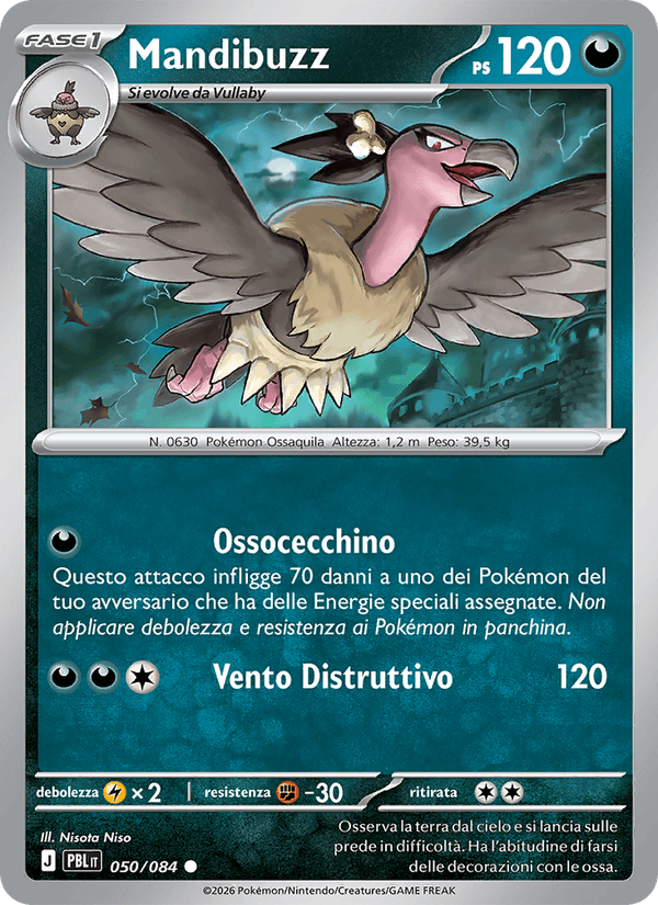 Mandibuzz 050/084 Buio Pesto, carta Pokémon italiana.