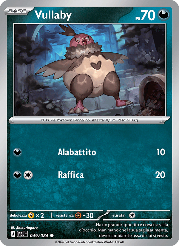 Vullaby 049/084 Buio Pesto, carta Pokémon italiana.