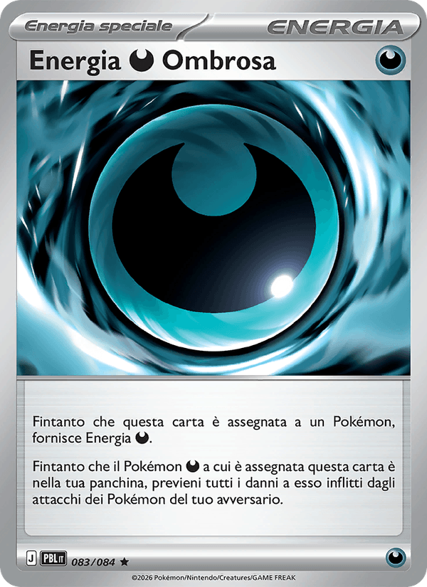 Energia Ombrosa 083/084 Buio Pesto, carta Pokémon italiana.