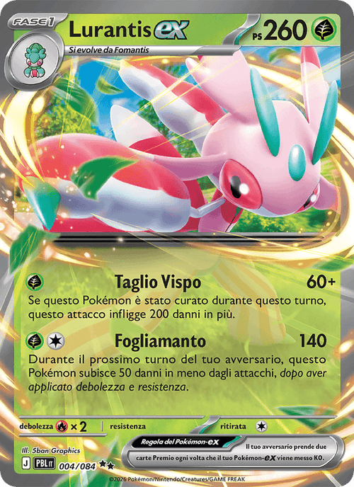 Lurantis ex 004/084 Buio Pesto, carta Pokémon italiana.