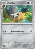 Shieldon 061/084 Buio Pesto, carta Pokémon italiana. Scansione di riferimento per la Reverse.
