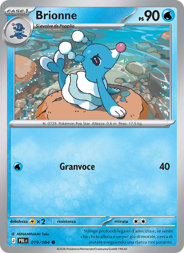 Brionne 019/084 Buio Pesto, carta Pokémon italiana. Scansione di riferimento per la Reverse.