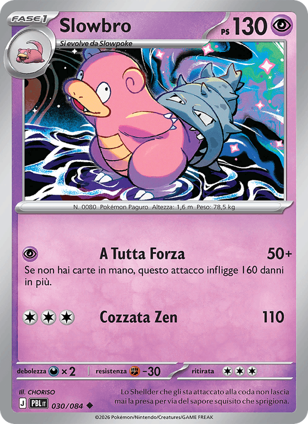 Slowbro 030/084 Buio Pesto, carta Pokémon italiana. Scansione di riferimento per la Reverse.