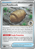 Vecchio Fossilscudo 072/084 Buio Pesto, carta Pokémon italiana.