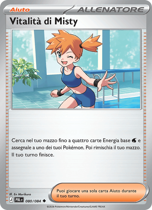 Vitalità di Misty 080/084 Buio Pesto, carta Pokémon italiana.