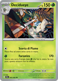 Scansione di riferimento di Decidueye 005/064, Segreto Fiabesco in italiano; finitura Reverse non rappresentata
