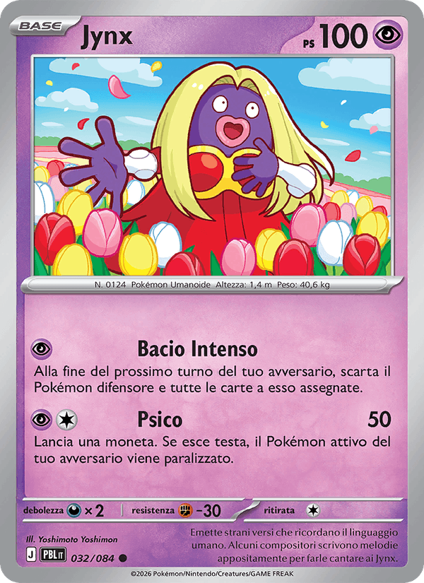 Jynx 032/084 Buio Pesto, carta Pokémon italiana.