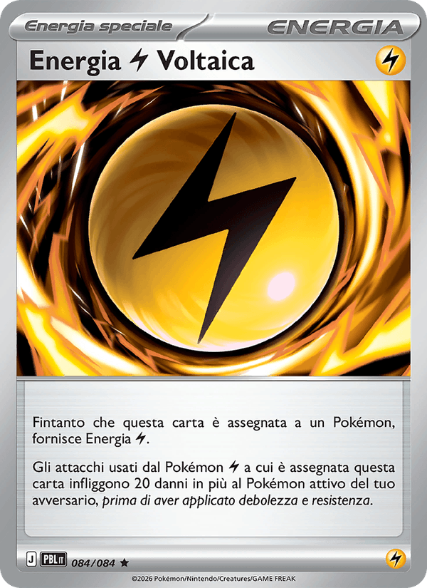 Energia Voltaica 084/084 Buio Pesto, carta Pokémon italiana. Scansione di riferimento per la Non Holo.