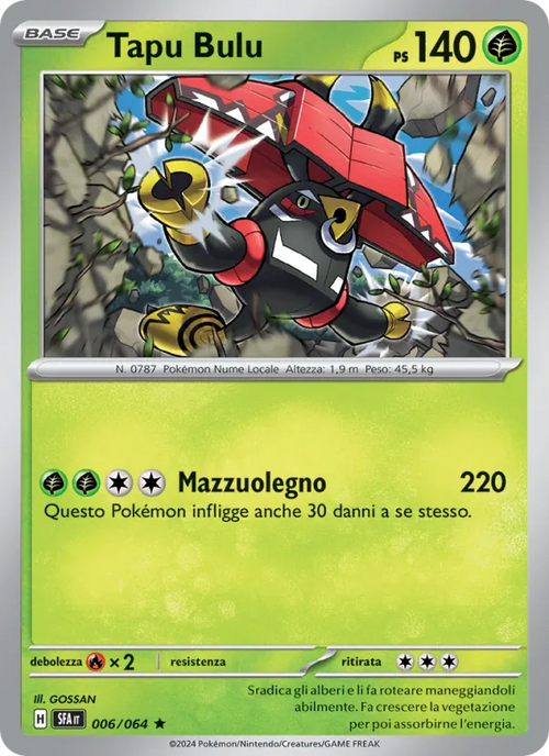 Scansione di riferimento di Tapu Bulu 006/064, Segreto Fiabesco in italiano; finitura Reverse non rappresentata