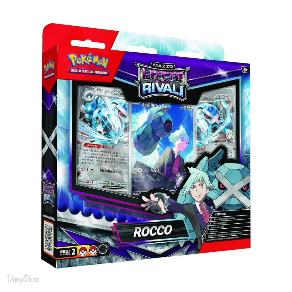 Mazzo Lotte tra Rivali Rocco del Gioco di Carte Collezionabili Pokémon in lingua italiana, mazzo da 60 carte pronto per giocare.