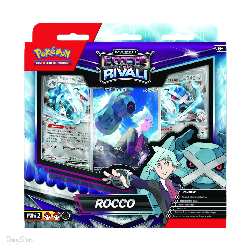 Mazzo Lotte tra Rivali Rocco del Gioco di Carte Collezionabili Pokémon in lingua italiana, mazzo da 60 carte pronto per giocare.