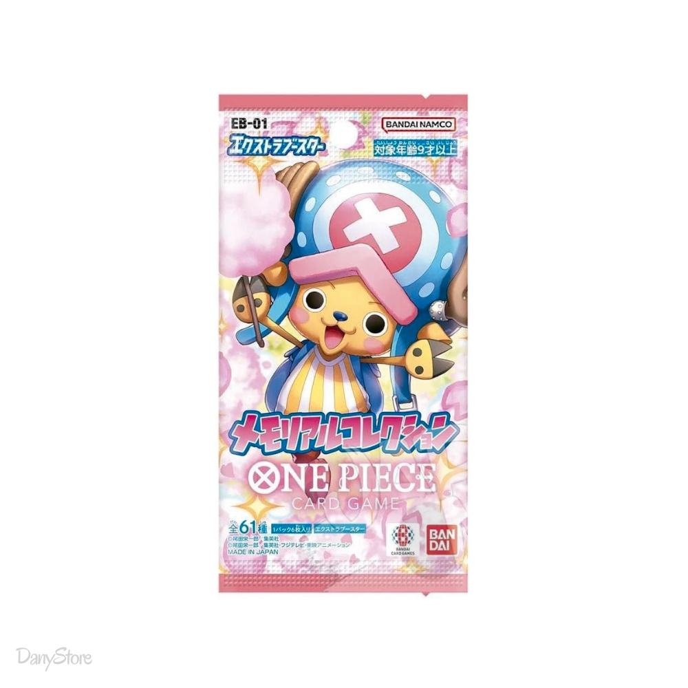 Bustina singola One Piece Card Game Extra Booster Memorial Collection EB-01 versione Giapponese con 6 carte