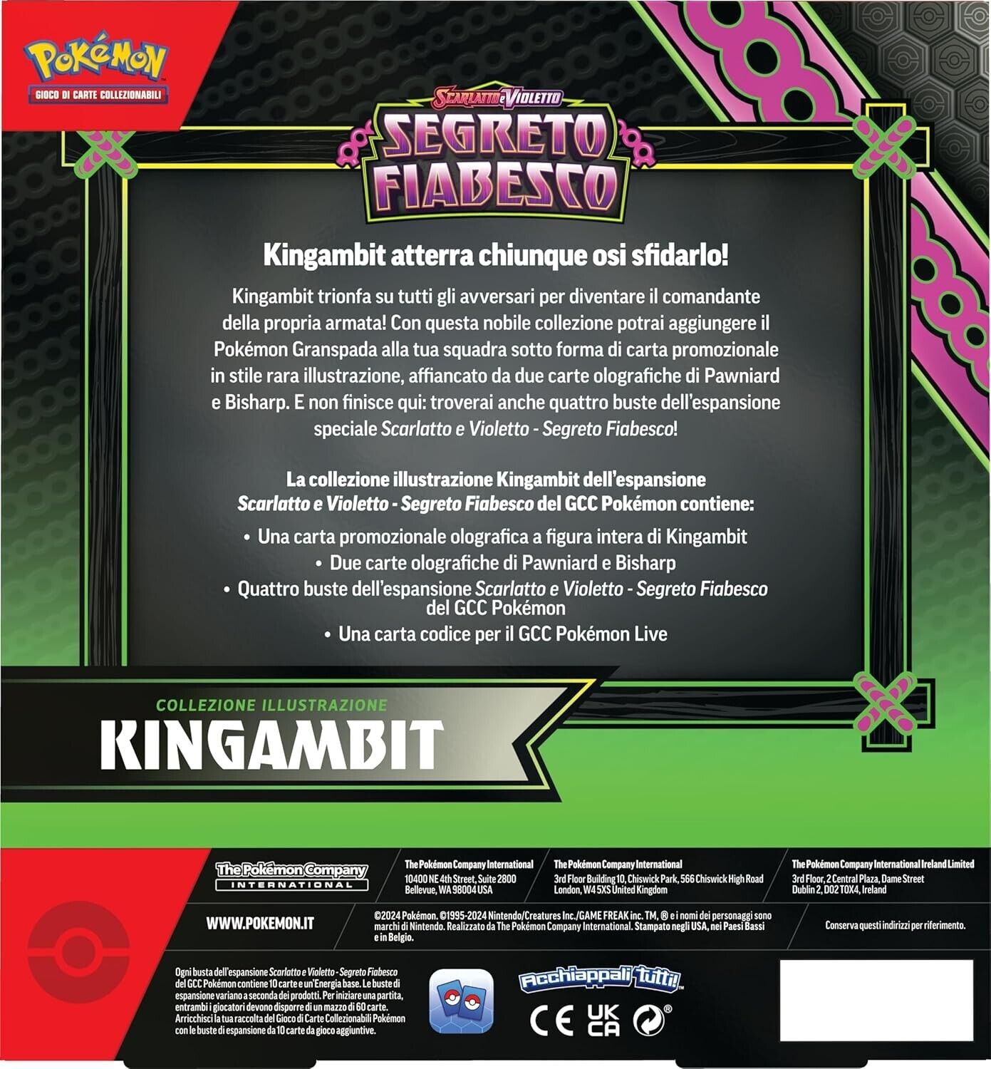 Box Collezione Illustrazione Pokémon Kingambit con carta promozionale rara illustrazione speciale e bustine Segreto Fiabesco
