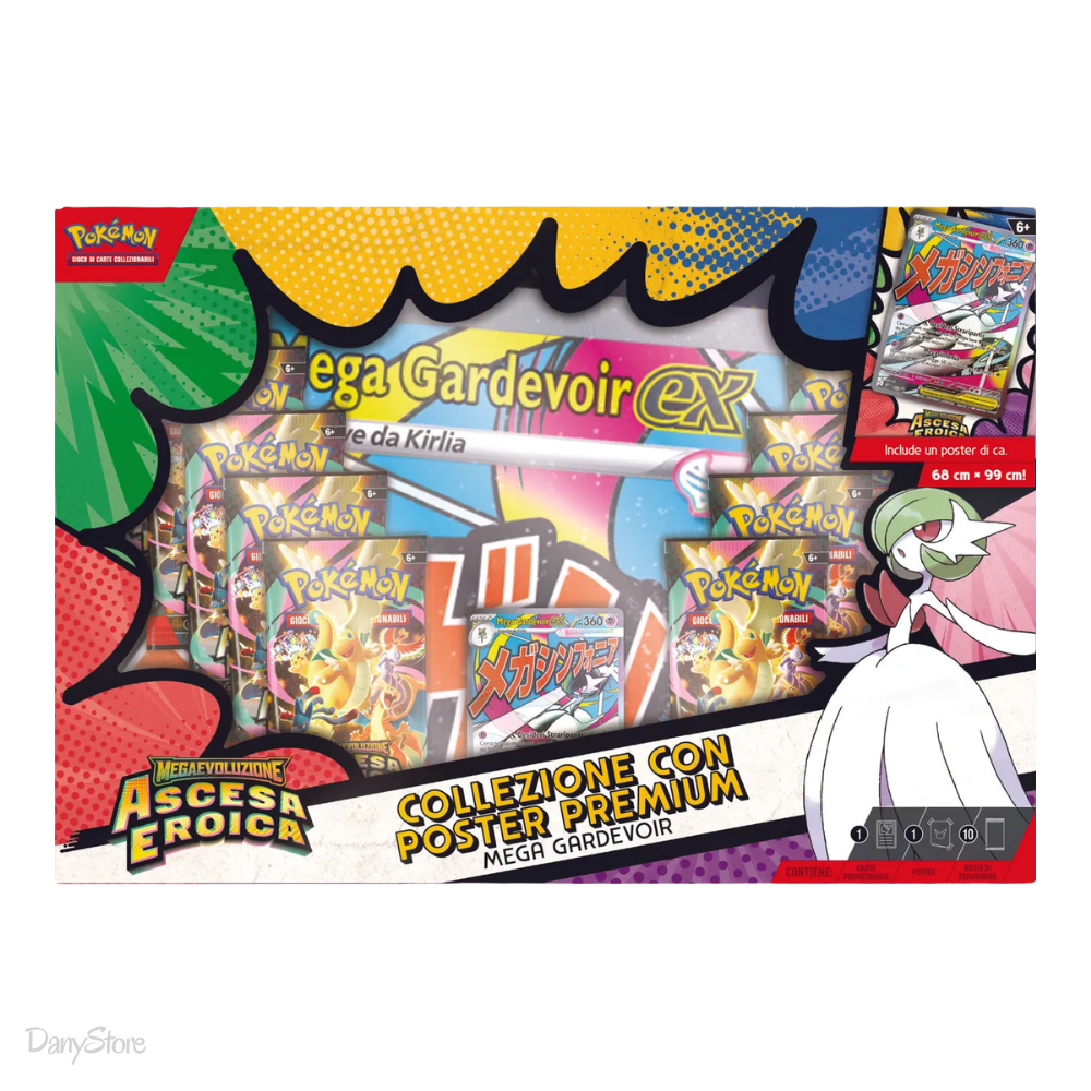 Box Collezione con Poster Premium Mega Gardevoir ex con carta promozionale e poster illustrato