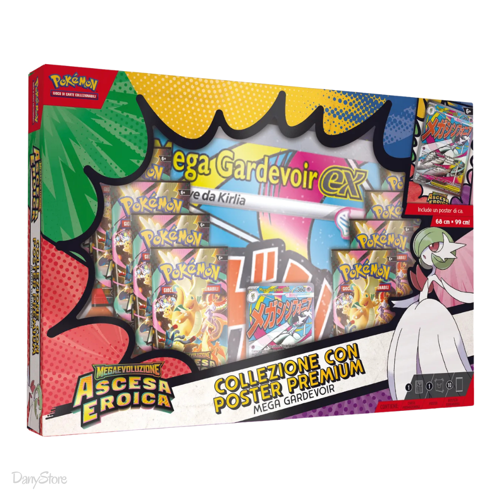 Box Collezione con Poster Premium Mega Gardevoir ex con carta promozionale e poster illustrato