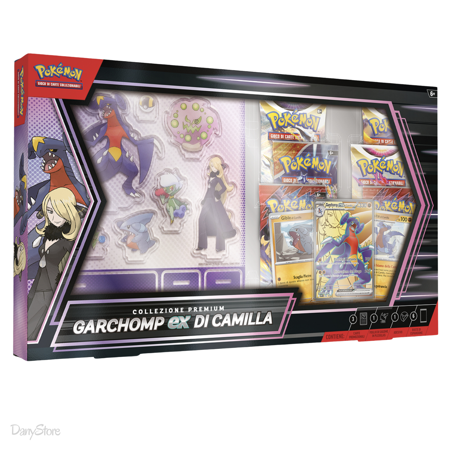 Box Collezione Premium Pokémon Garchomp-ex di Camilla con carte promozionali e accessori 