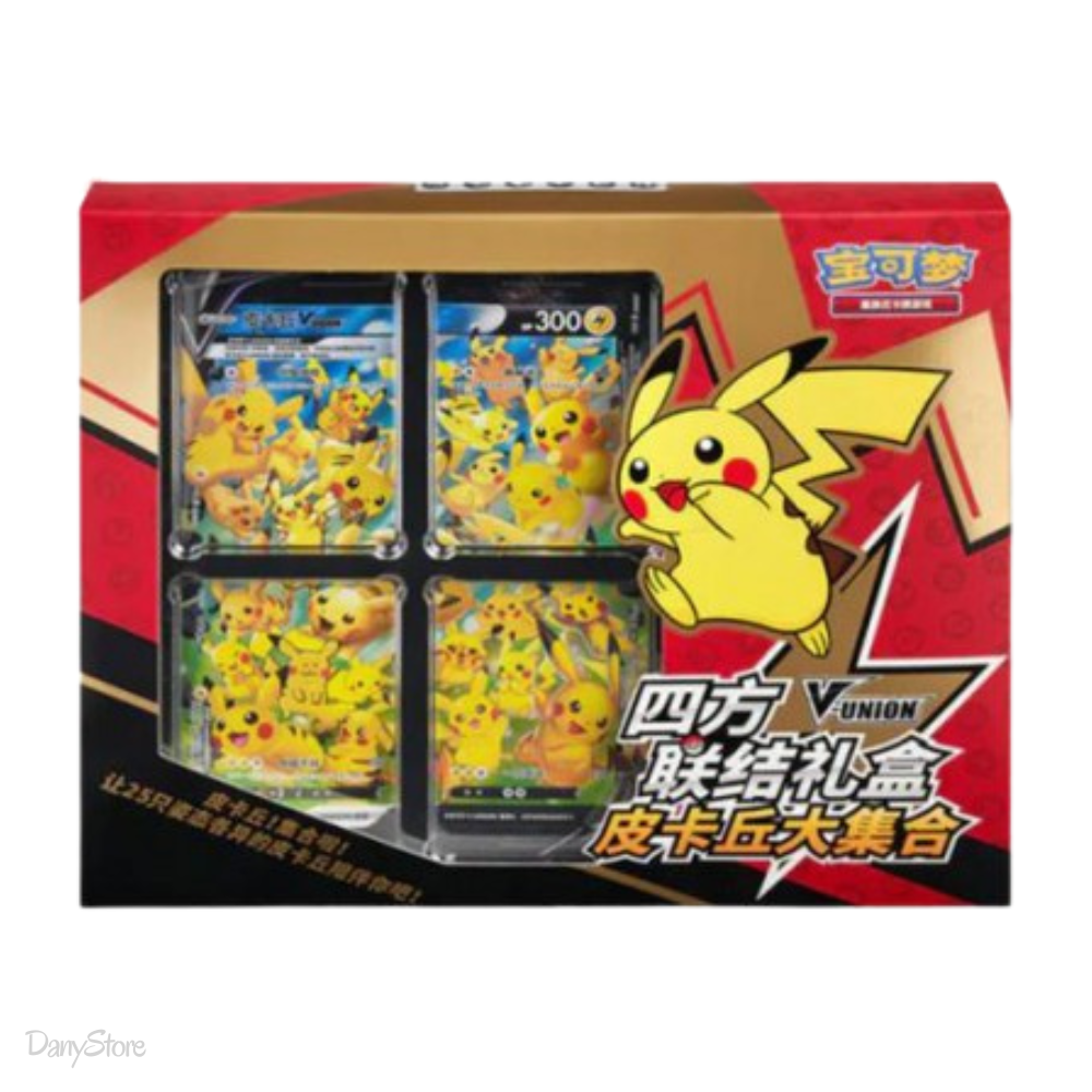 Box Collezione Speciale Pokémon Pikachu V-UNION versione Cinese con carte promo e buste d'espansione