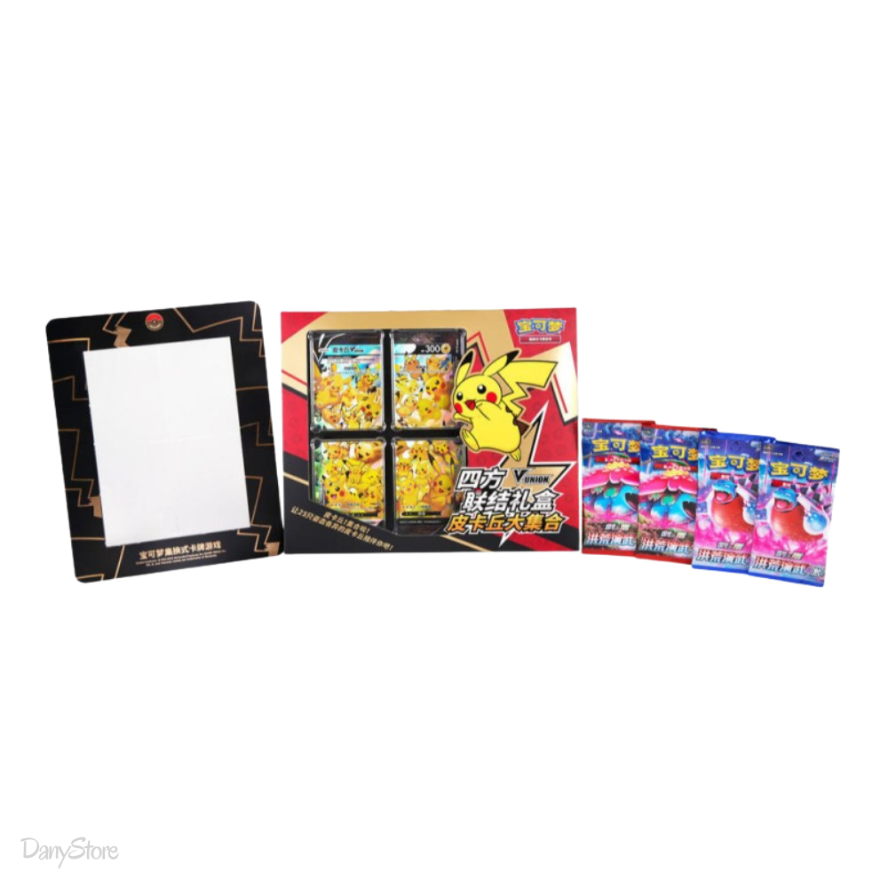 Box Collezione Speciale Pokémon Pikachu V-UNION versione Cinese con carte promo e buste d'espansione