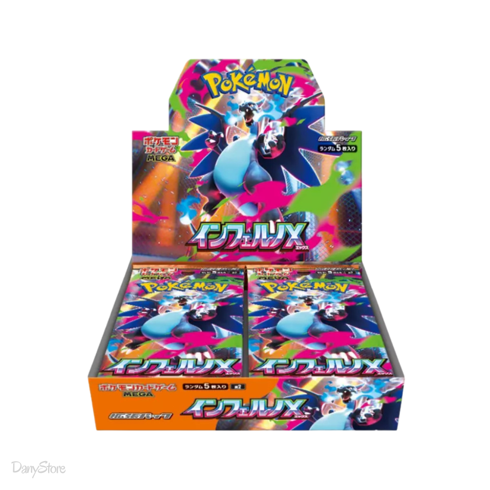 Display Box sigillato Pokémon Inferno X M2 versione giapponese con 30 bustine d'espansione e illustrazione di Mega Charizard X