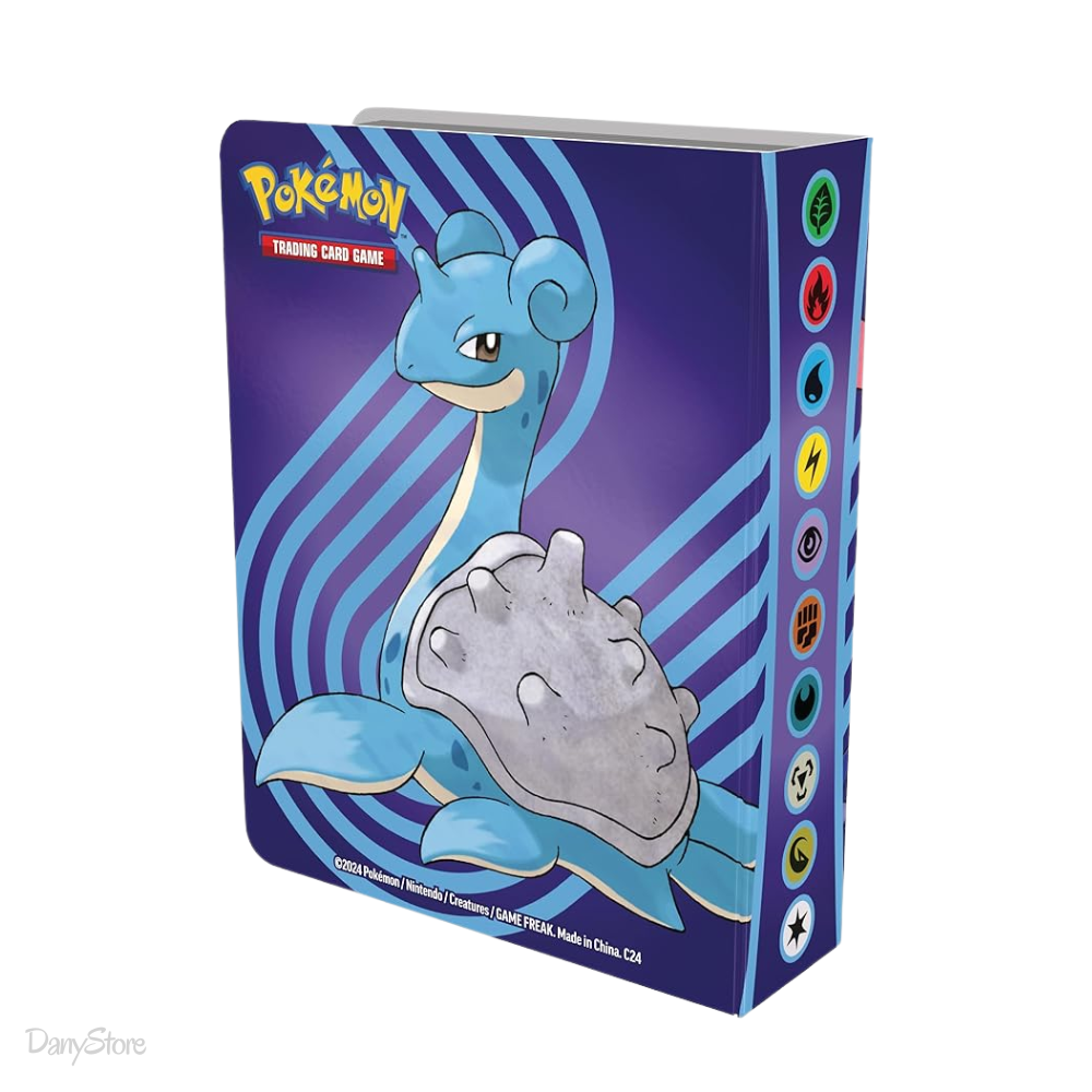Mini Portfolio Pokémon con artwork di Greninja e Lapras