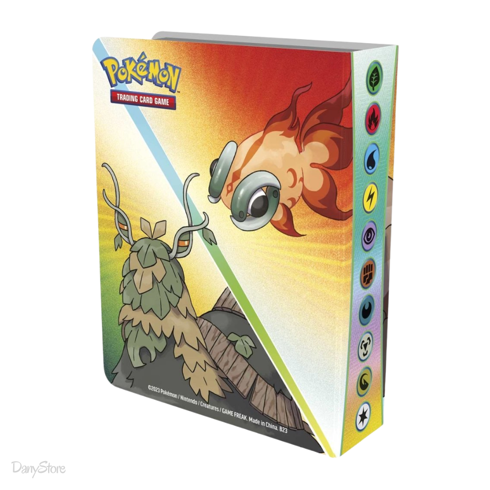 Mini Portfolio Pokémon con artwork dei Tesori della Rovina Chien-Pao e Ting-Lu fronte