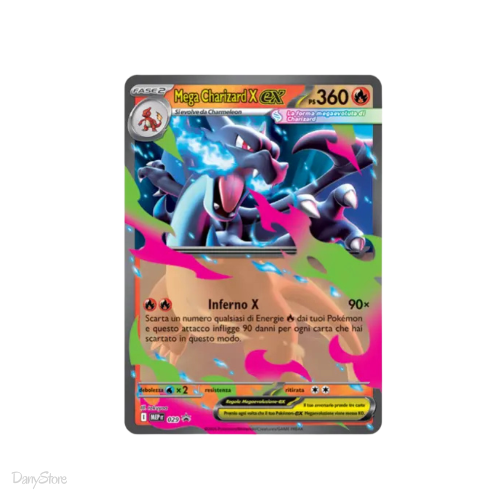 Tin in metallo Pokémon Mega Charizard X con carta olografica e bustine espansione