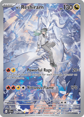 167-159 N's Reshiram Illustrazione Rara JTG Avventure Insieme ENG NM