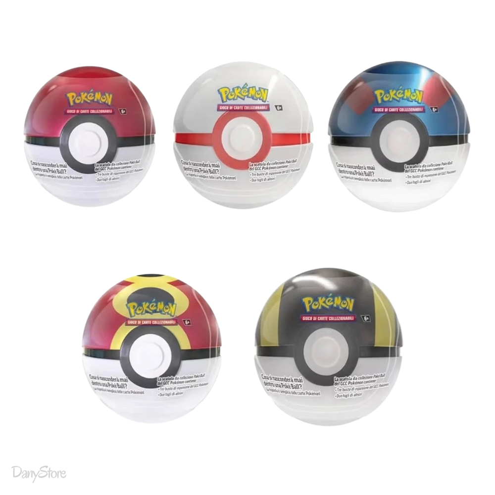 Scatola da collezione in metallo Tin Poké Ball codice E25 del Gioco di Carte Collezionabili Pokémon contenente buste di espansione.