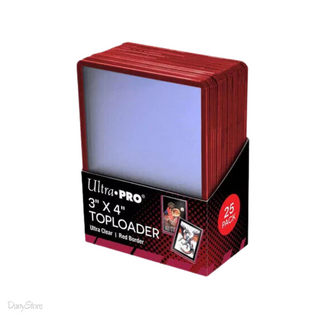 Ultra Pro Toploader 3" x 4" Red Border (25 Pezzi) - Rosso